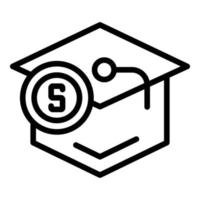 vecteur de contour d'icône de graduation en ligne. école de cours