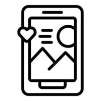 vecteur de contour d'icône d'application smartphone. profit des données
