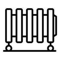 vecteur de contour d'icône de radiateur de roue. chauffage électrique