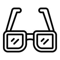 vecteur de contour d'icône de lunettes 3d de cinéma. éducation cinématographique