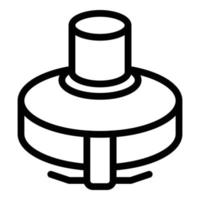 vecteur de contour d'icône de tête de tondeuse. chaîne de coupe