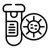 vecteur de contour d'icône de tube à essai de virus. pcr santé