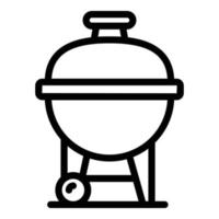 vecteur de contour d'icône de gril de feu. viande de barbecue
