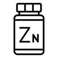 vecteur de contour d'icône de capsule de pot de zn. élément de zinc