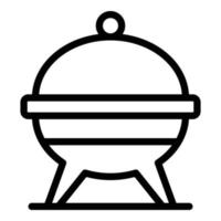 vecteur de contour d'icône de gril de barbecue. viande de feu
