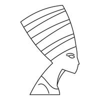 icône de néfertiti, style de contour vecteur