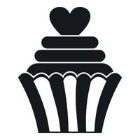 icône de cupcake d'amour, style simple vecteur