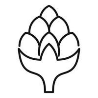 vecteur de contour d'icône d'artichaut de feuille. plante alimentaire