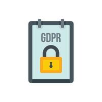 gdpr informations personnelles icône vecteur isolé plat