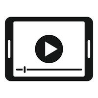 lire le vecteur simple de l'icône de la tablette vidéo. joueur qui regarde