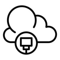 vecteur de contour d'icône de données de nuage. séjour social