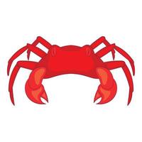 icône de crabe rouge, style cartoon vecteur