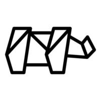 vecteur de contour d'icône de rhinocéros d'origami. animal géométrique