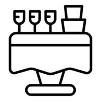 vecteur de contour d'icône de table de cérémonie. événement de mariage