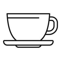 vecteur de contour d'icône de tasse de café du matin. temps de travail