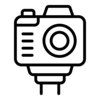 vecteur de contour d'icône vidéo de caméra d'action. données sur les bénéfices