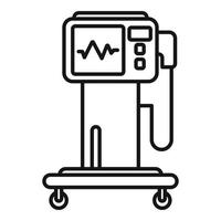 vecteur de contour d'icône de machine médicale. oxygène respiratoire