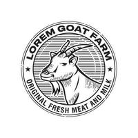 conception d'illustration vectorielle de chèvre, parfaite pour la conception de produits de logo et d'étiquette de ferme vecteur