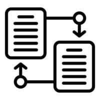 vecteur de contour d'icône de document de transfert. décision d'affaires