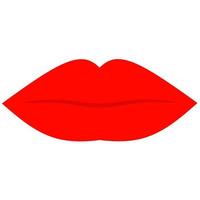 vecteur de lèvres rouge blush sexy sur fond blanc. timbre de baiser de lèvres de femme. parfait pour les logos d'amour, les cartes de mariage et les bannières.