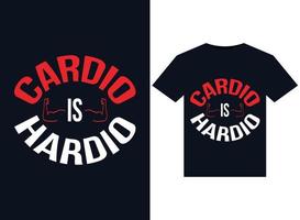 cardio is hardio illustrations pour la conception de t-shirts prêts à imprimer vecteur