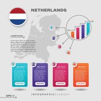 Élément infographique graphique pays bas vecteur