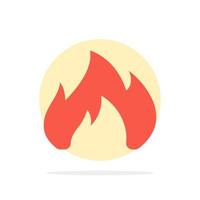 feu chauffage cheminée étincelle abstrait cercle fond plat couleur icône vecteur