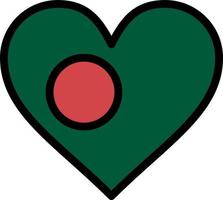 coeur bangla bangladesh pays drapeau entreprise logo modèle plat couleur vecteur