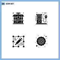 concept de glyphe solide pour les sites web architecture mobile et applications choisir la couleur des éléments de conception vectoriels modifiables du processus pétrolier chinois vecteur