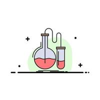 analyse chimie flacon recherche test plat couleur icône vecteur