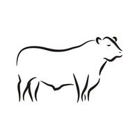 création de logo créatif pour illustration de conception de modèle d'emblème vintage de ferme bovine angus vecteur