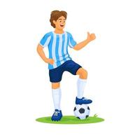argentine football homme national uniforme figure dessin animé personnage illustration vecteur