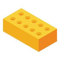 vecteur isométrique d'icône de brique jaune. bâtiment en béton