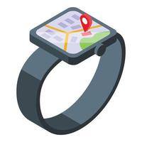 vecteur isométrique d'icône de localisateur de magasin smartwatch. marché de la boutique