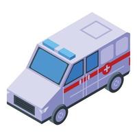 vecteur isométrique d'icône de voiture d'ambulance vertigineuse. santé malade