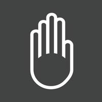 icône inversée de la ligne de signe de la main vecteur