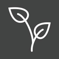 icône inversée de la ligne des plantes en croissance vecteur