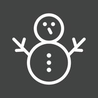 icône inversée de ligne de bonhomme de neige vecteur