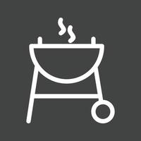 icône inversée de la ligne de barbecue vecteur