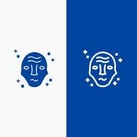 extraterrestre galaxie science espace ovni ligne et glyphe icône solide bannière bleue ligne et glyphe icône solide bannière bleue vecteur
