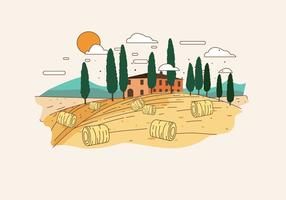 Vecteur de paysage de Toscane