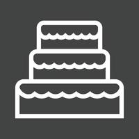 gâteau de mariage ii ligne icône inversée vecteur