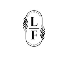 lf initiales lettre collection de logos de monogramme de mariage, modèles minimalistes et floraux modernes dessinés à la main pour cartes d'invitation, réservez la date, identité élégante pour restaurant, boutique, café en image vectorielle vecteur