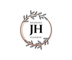 jh initiales lettre mariage monogramme logos collection, modèles minimalistes et floraux modernes dessinés à la main pour cartes d'invitation, réservez la date, identité élégante pour restaurant, boutique, café en image vectorielle vecteur