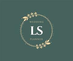 ls initiales lettre collection de logos de monogramme de mariage, modèles minimalistes et floraux modernes dessinés à la main pour cartes d'invitation, réservez la date, identité élégante pour restaurant, boutique, café en image vectorielle vecteur