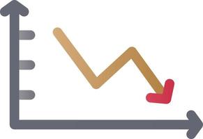 conception d'icône de vecteur de graphique en ligne décroissante