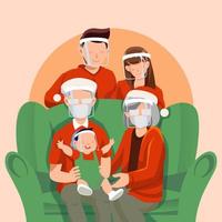 réunion de famille à Noël avec protocole vecteur