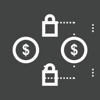 icône inversée de la ligne de transactions sécurisées vecteur