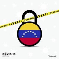 venezuela verrouillage verrouillage modèle de sensibilisation à la pandémie de coronavirus covid19 conception de verrouillage vecteur