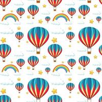 ballon coloré sans couture avec motif arc-en-ciel et étoile vecteur